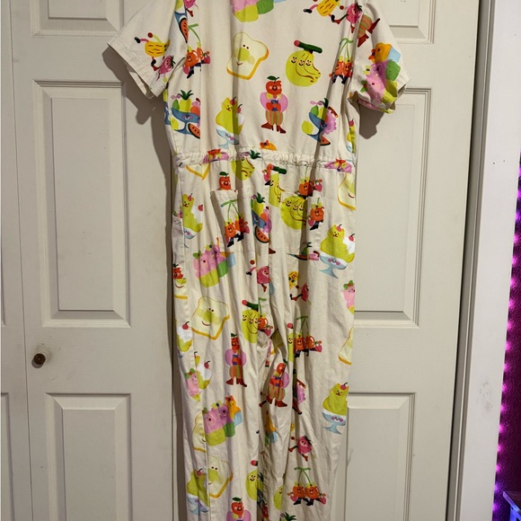 Lazy Oaf White Cartoon Print Jumpsuit - Picture 4 of 4